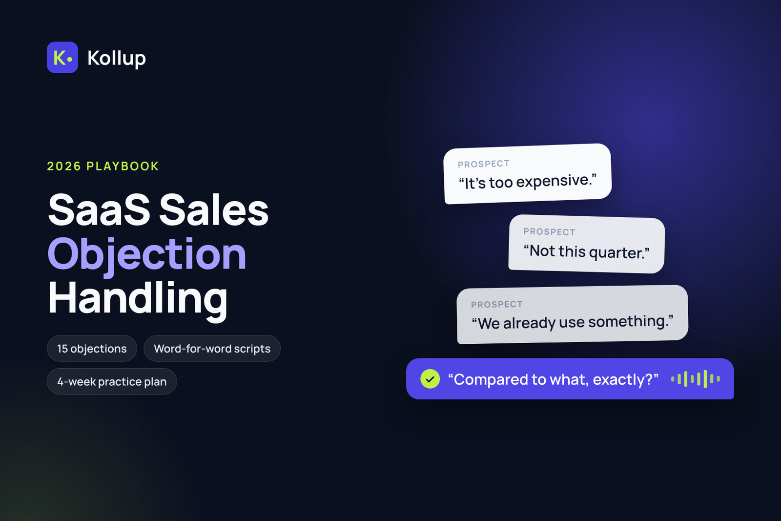 SaaS Sales Objection Handling: The 2026 Playbook (15 Objections, Scripts & a Practice Plan)